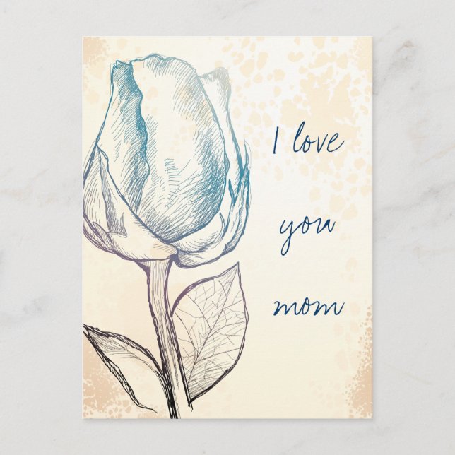 Esquisse d'un rose, carte postale (Devant)