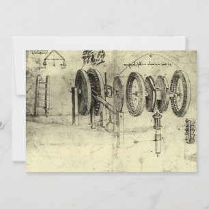 Esquisse technique de Leonardo da Vinci d'une roue