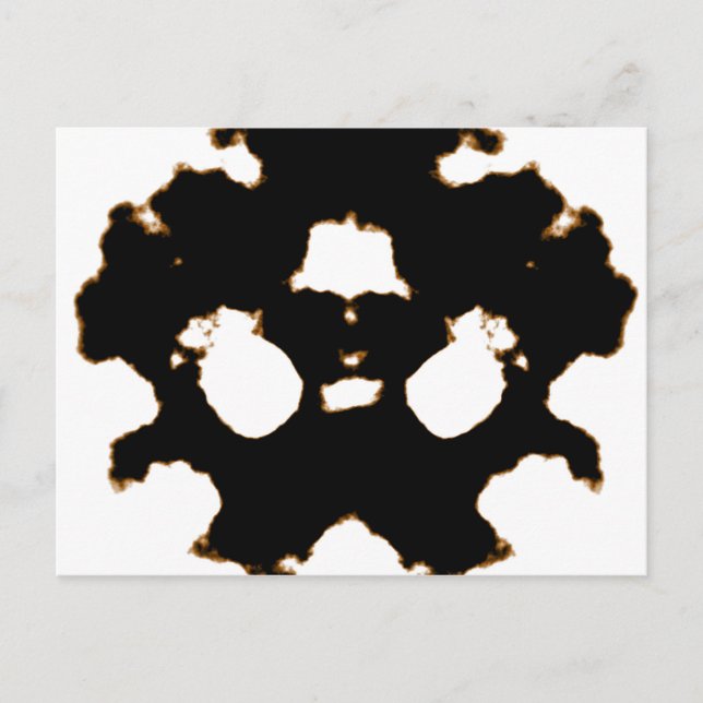 Essai Rorschach d'une carte de lot d'encre en noir (Devant)