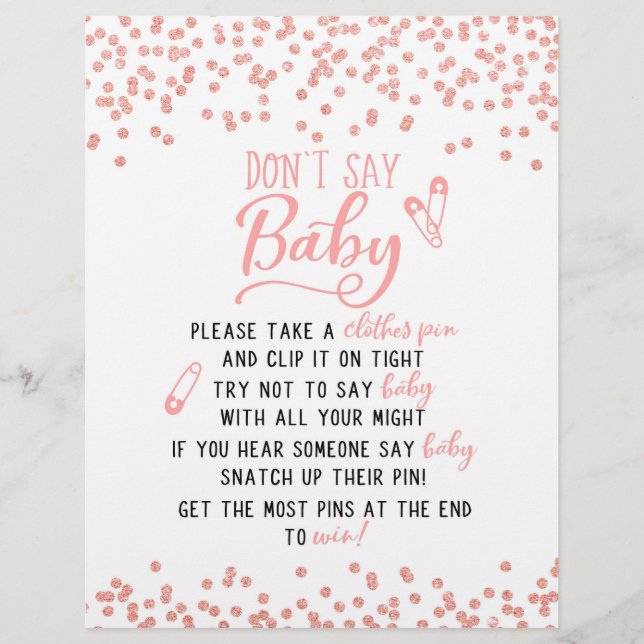 Essayez de ne pas dire bébé / Ne dites pas le sign (Devant)