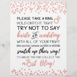Essayez de ne pas dire signe de jeu nuptiale