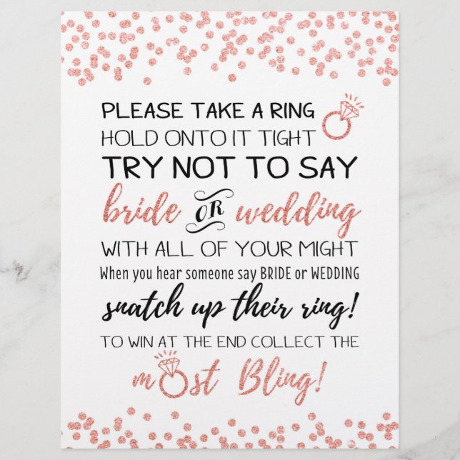 Essayez de ne pas dire signe de jeu nuptiale (Devant)