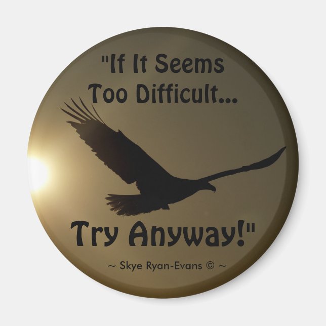 "ESSAYEZ DE TOUTE FAÇON" Aigle chauve série Magnet (Devant)