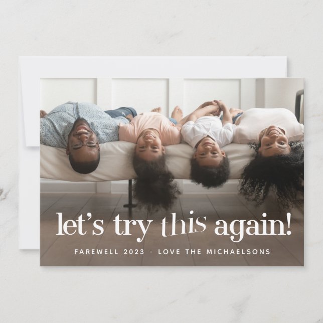 "Essayons de nouveau" Green Holiday Carte photo (Devant)