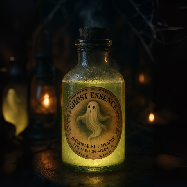 Essence de Fantôme - Étiquette de Pharmacie Hallow (Ghost Essence - Halloween Apothecary Label)