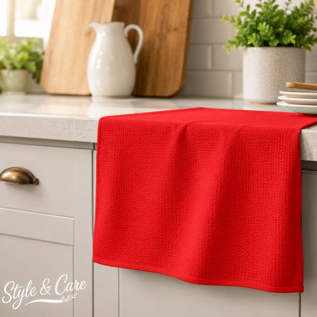 Essentiels de serviette de cuisine rouge solide du (Premium Durable Solid Red Kitchen Towel Essentials)
