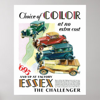 Essex Challenger Car Art Vintage Imprimer Poster