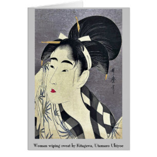 Essuyage de femme sué par Kitagawa, Utamaro Ukiyo