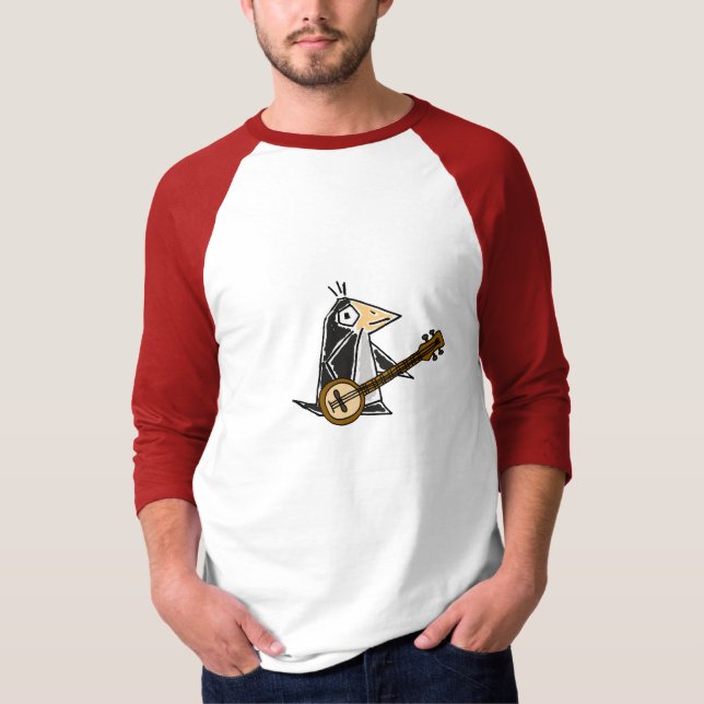 EST le pingouin jouant le T-shirt de banjo (Devant)