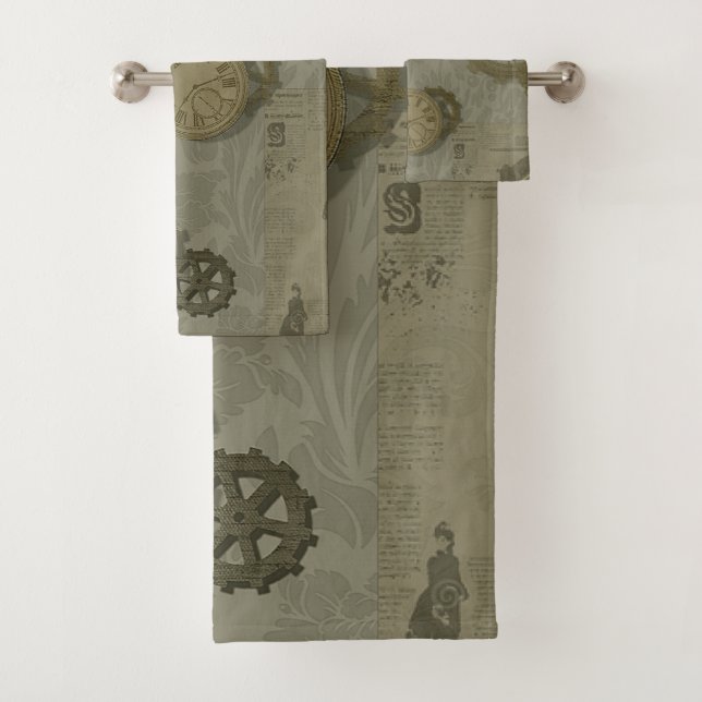 Estampunk vert olive vintage (En situation)