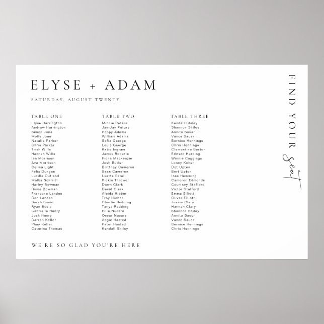 Estelle Minimal 3 Banquet Poster de table (Devant)