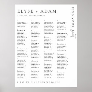 Estelle Poster minimal de siège alphabétique moder