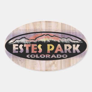 Estes Park Colorado drapeau ovales autocollants