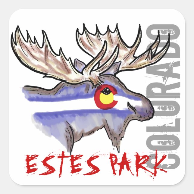 Estes Park Colorado stickers design elk (Devant)