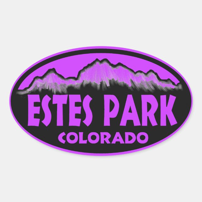 Estes Park Colorado stickers violet ovale (Devant)