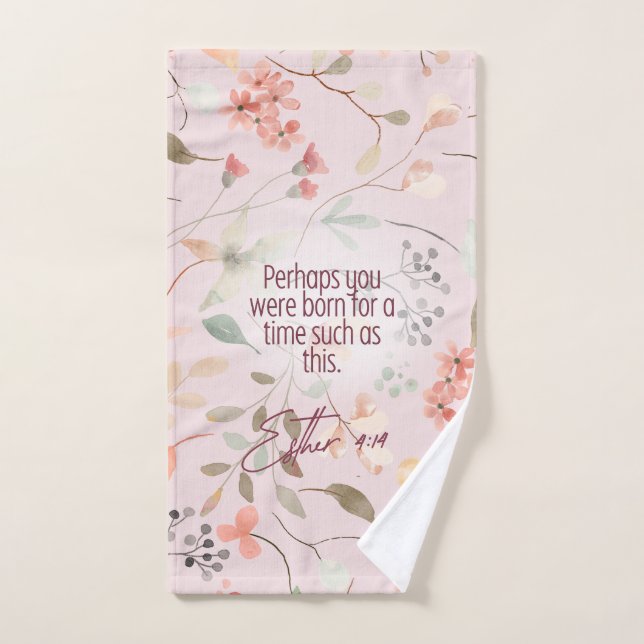 Esther 4:14 verset biblique chrétien art (Serviette à main)