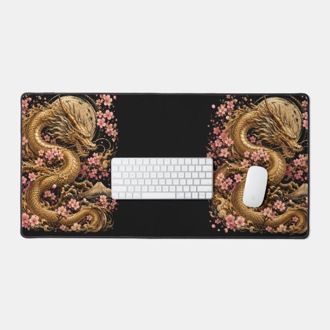 Esthétique Dragon Doré & Fleur de Sakura Gaming D (Clavier et souris)