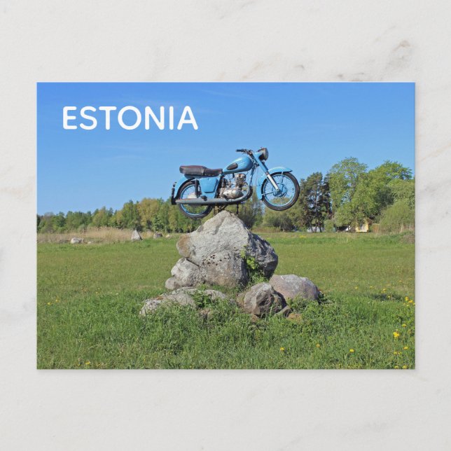 ESTONIE Ancienne Carte Postale de Moto !  (Devant)