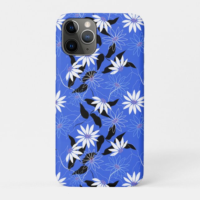 Estonie coque iphone. Couleurs florale bleue (Dos)