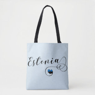 Estonie Sac d'épicerie cardiaque, drapeau estonien