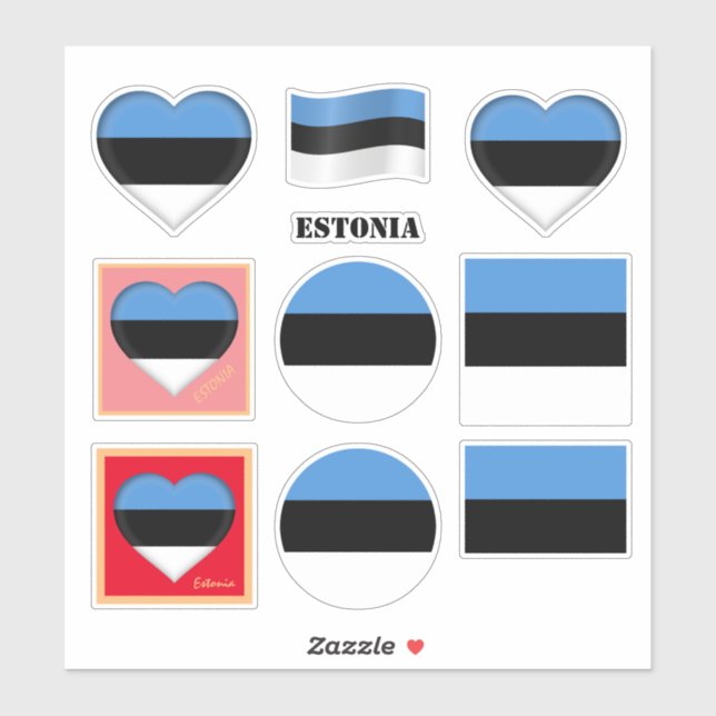 Estonie stickers & Drapeau estonien, Coeur /sports (Feuille)