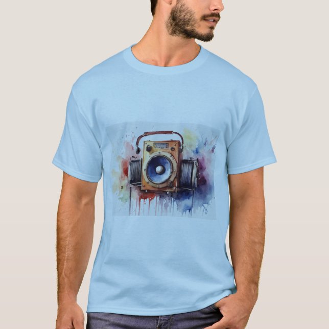 Et "Azure Harmonies : T-shirt bleu ciel (Devant)