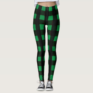 Et "Envy Check Leggings : Black & Green Coll
