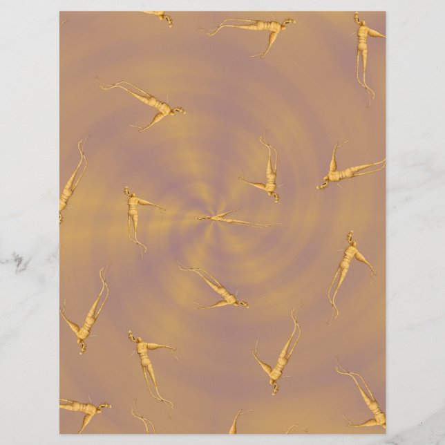 ET Ginseng Man Scrapbook Paper 2-Sided Page (Devant)