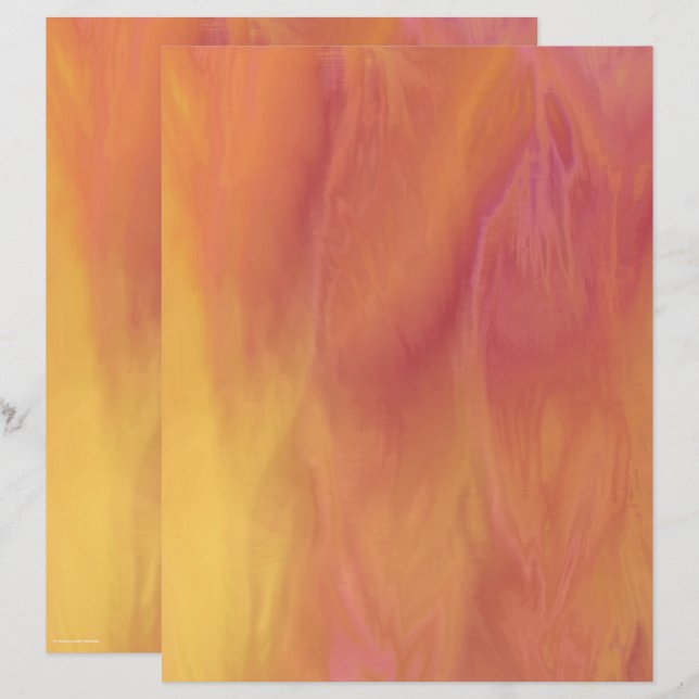 ET Sunset Scrapbook Paper 2-Sided Page (Devant / Derrière)