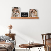 Étagère de photo de monogramme de famille personna