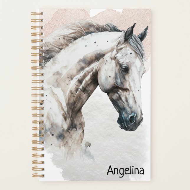 Étalon Blanc | Conception Aquarelle | Planificateu (Devant)