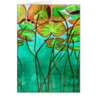 étang vert serein avec lilypads