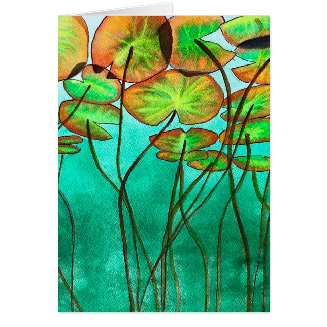 étang vert serein avec lilypads (Devant)