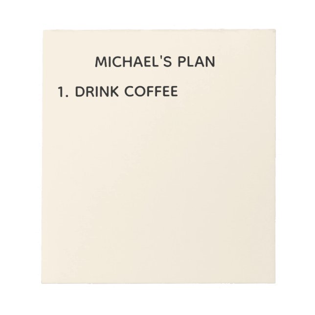 Étape 1 Bloc-notes (Devant)