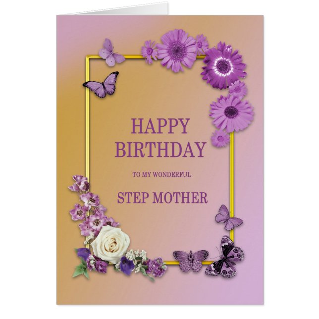 Étape Mère Fleurs d'anniversaire et papillons (Devant)