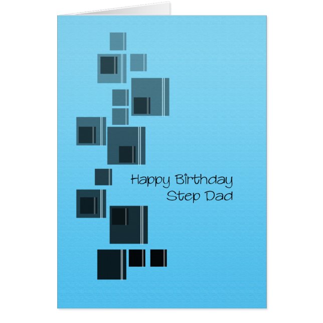 Étape papa Résumé Design Blue Birthday Card (Devant)