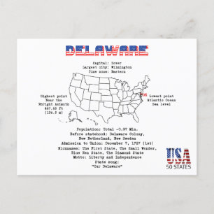 État américain du Delaware sur une carte et des in