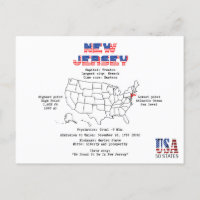 État américain du New Jersey sur une carte et des 