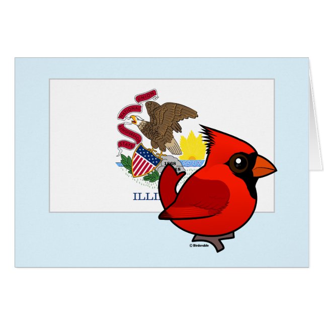 État Birdorable de l'Illinois : Cardinal du nord (Devant horizontal)