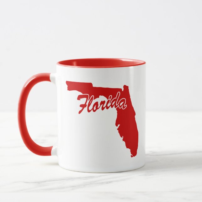 État De Floride Forme Mug Rouge (Gauche)