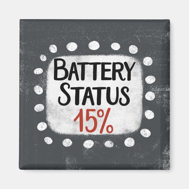 État de la batterie 15 % Réfrigérateur Aimant (Devant)