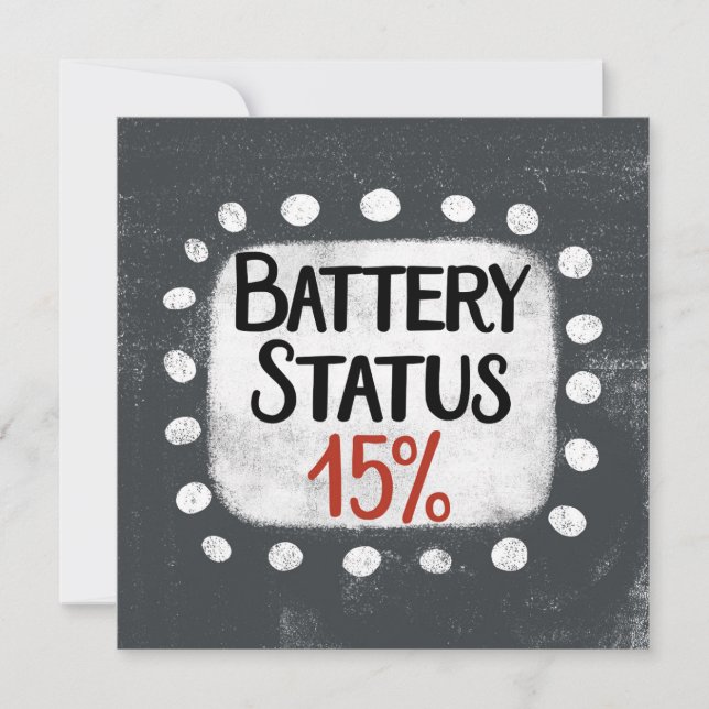 État de la batterie Carte de voeux 15 % (Devant)