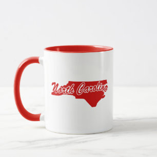 État De La Caroline Du Nord Forme Mug Rouge