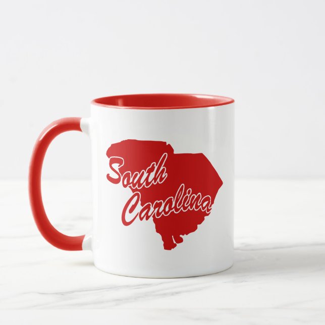 État De La Caroline Du Sud Forme Mug Rouge (Gauche)