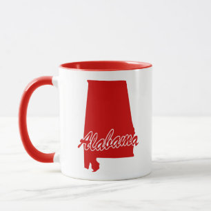État De L'Alabama En Forme De Mug Rouge