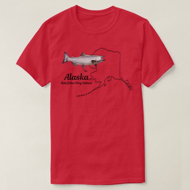 Etat de l'Alaska Fish King Saumon TShirt (Design devant)