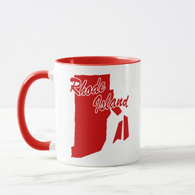 État De L'Île De Rhode Forme Mug Rouge (Gauche)