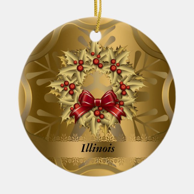 État de l'Illinois Ornement de Noël (Devant)