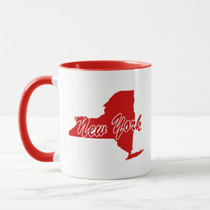 État De New York En Forme De Mug Rouge