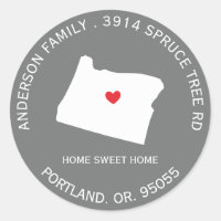 État de OREGON | Nouveau Sticker Étiquette d'adres